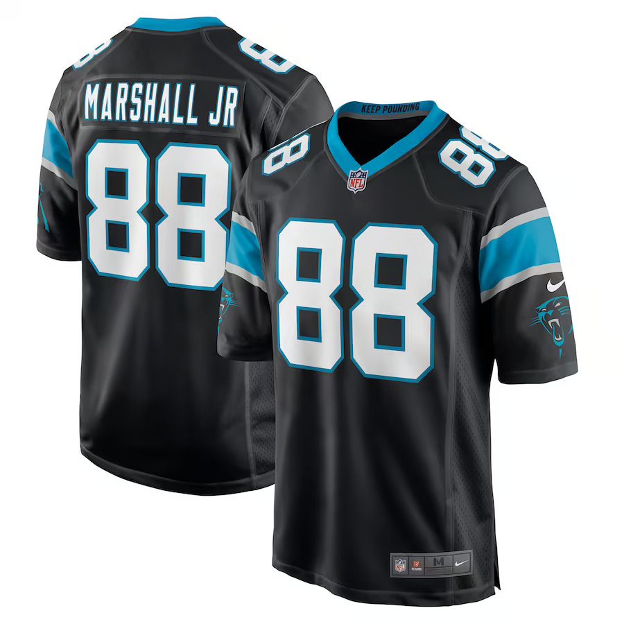 Men Carolina Panthers #88 Terrace Marshall Jr. Nike Black Game NFL Jersey